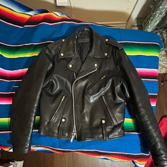 Rare 1970s Harley Davidson Leather Jacket with Spleen Guard/Belt SZ. 40 - Picture 1 of 16